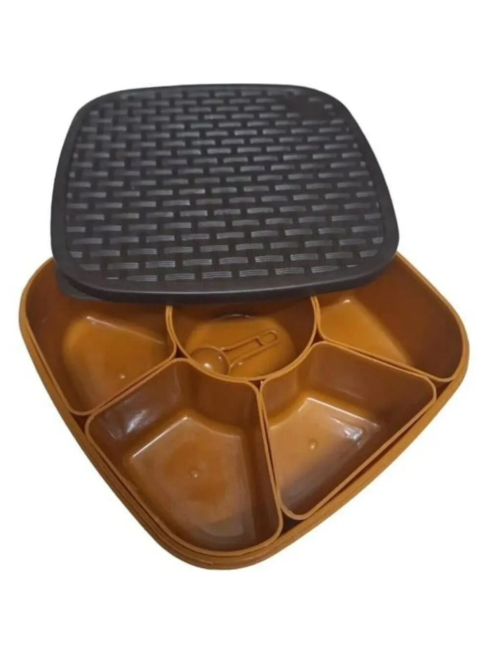Plastic masala spice box with 7 compartments dry fruit container kitchen storage